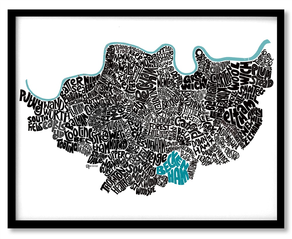 Image of South London Type Map - A sizes