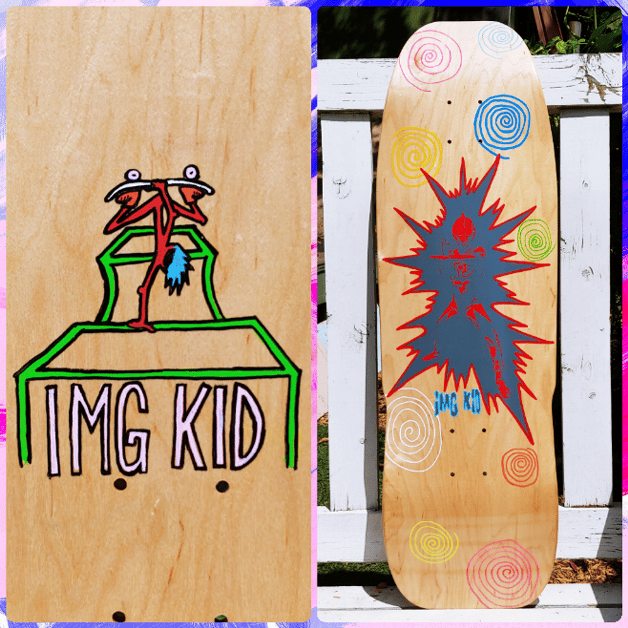 Image of ULTRAMAN SHAPE LIMITED ONE OFF NATURAL FINISH WITH TOP GRAPHIC/CUSTOM ART ACCENTS