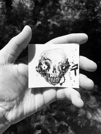 Expressive skull, clear sticker 