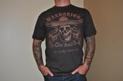 Image of Mens Brown T-shirt with Skull logo Tan