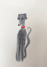 Serene Greyhound. Greeting Card by Twisted Whiskers Art Co