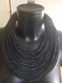 Leather stranded Choker Necklace (Plain)