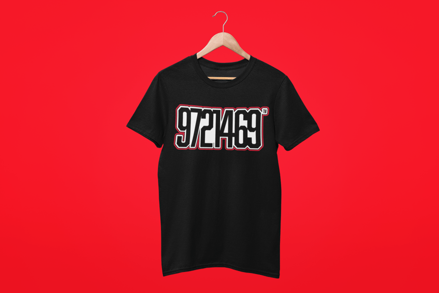 Image of BRED TRIO - Black Tee  - 9721469™  (Patent Leather Black /RedWhite)