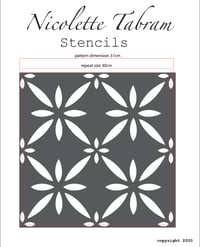 Image 4 of Clementina Floor Stencil for floors, walls, furniture and fabric. Moroccan stencil.