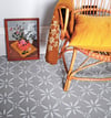 Clementina Floor Stencil for floors, walls, furniture and fabric. Moroccan stencil.