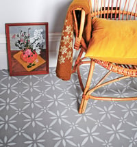Image 1 of Clementina Floor Stencil for floors, walls, furniture and fabric. Moroccan stencil.