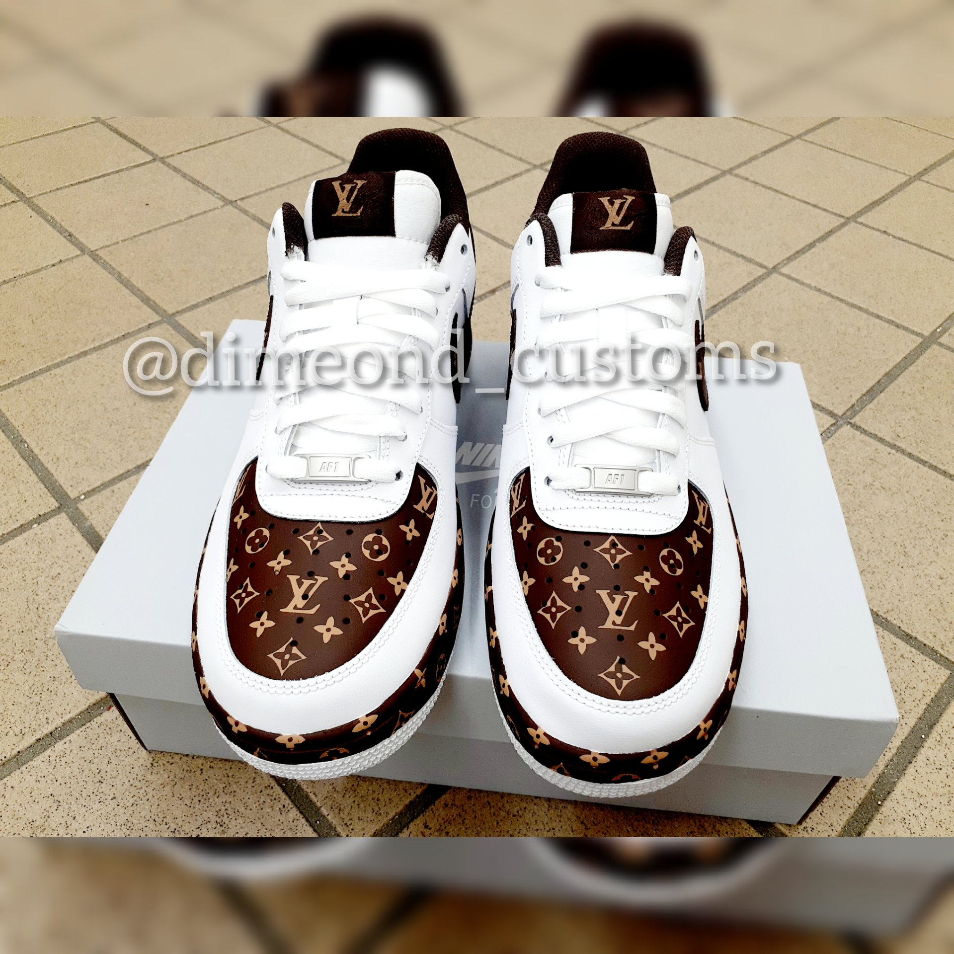 Damier LV Custom Sneakers Air Force One for Man – WendyCustom