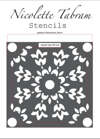 Image 3 of Esmeralda Floor Stencil for floors, walls, furniture and fabric. Repeating pattern stencil.