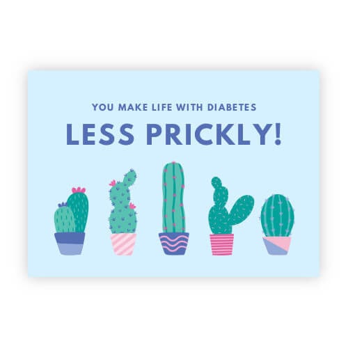 Image of Diabetes Postcard "You Make Life With Diabetes Less Prickly"