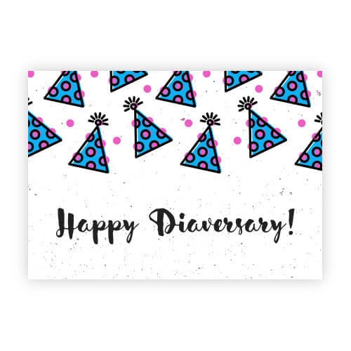 Image of Diabetes Postcard "Diaversary Party Hats"