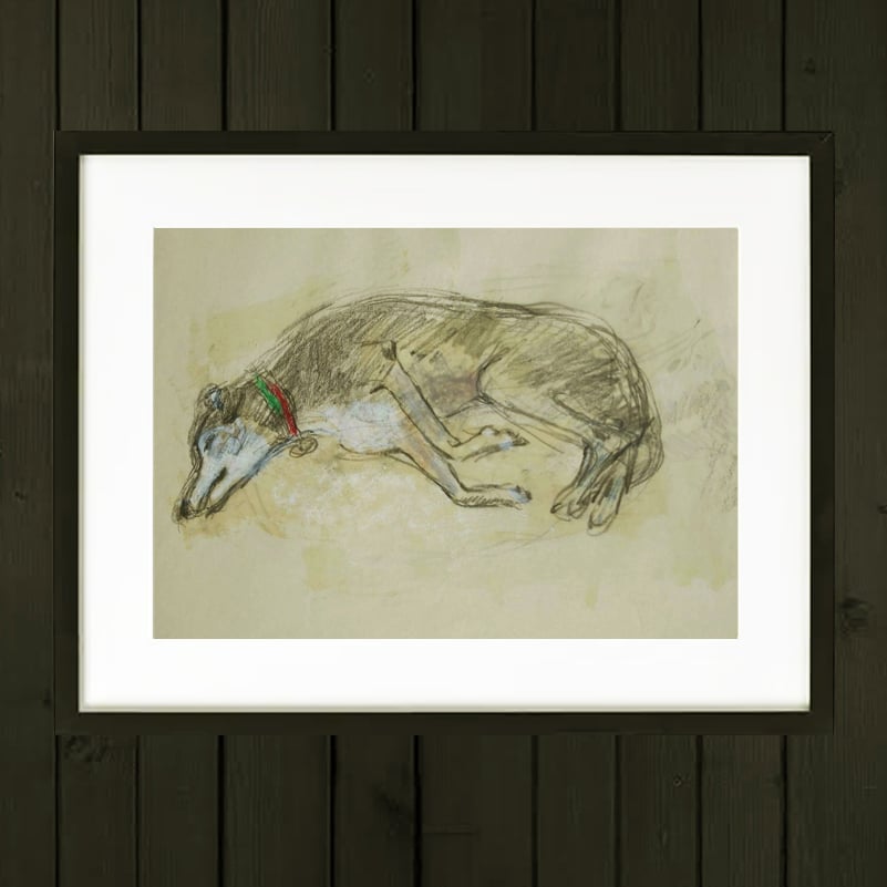 Image of Drawing of a Sleeping Dog,  (2) Audrey Lanceman 