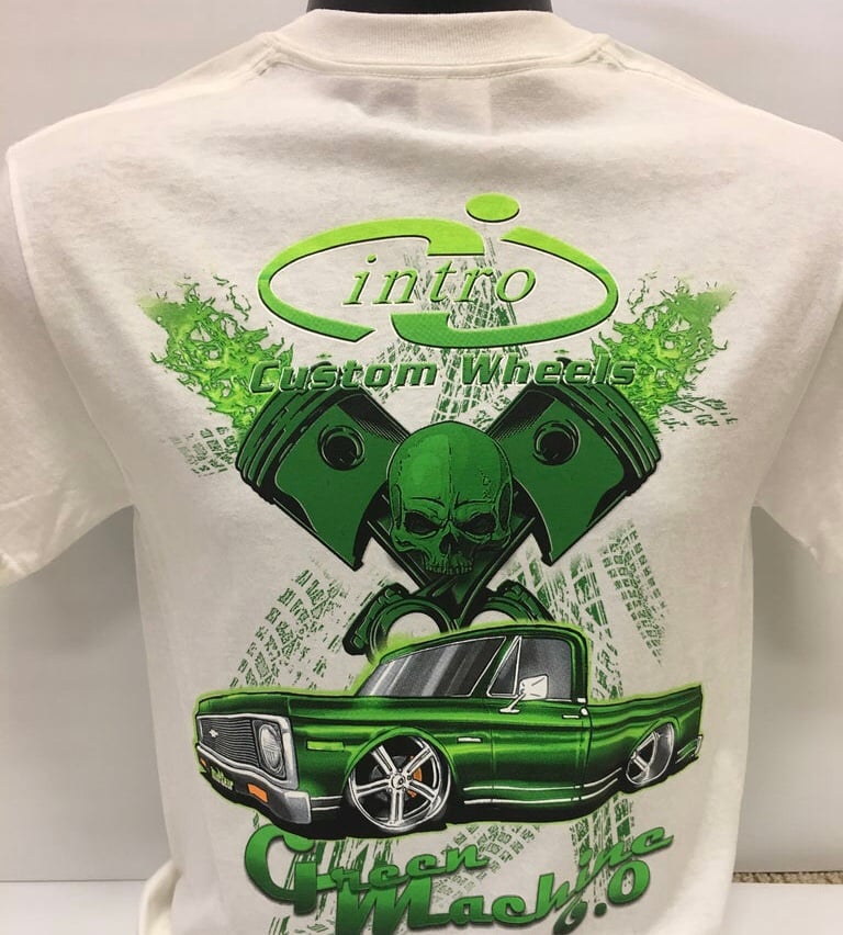 Image of "Green Machine" White T-Shirt