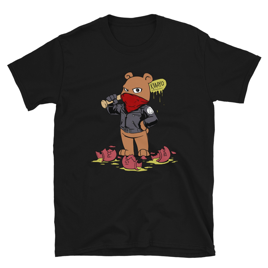 Image of Bear “Mask On” With A Bat Tee