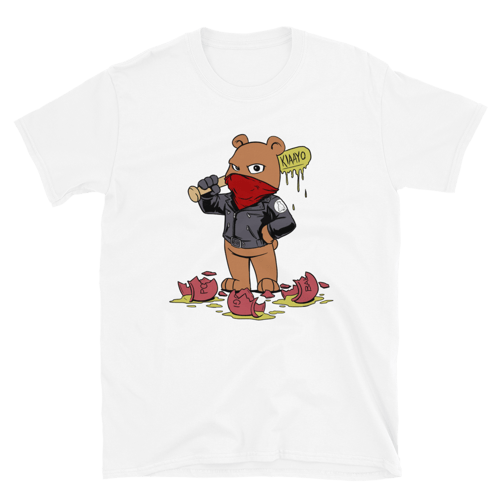 Image of Bear “Mask On” With A Bat Tee