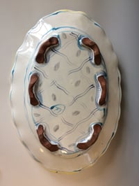 Image 2 of large oval platter with hot peppers