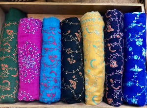 Image of  Pashminas cashmere embroidered  scarves 