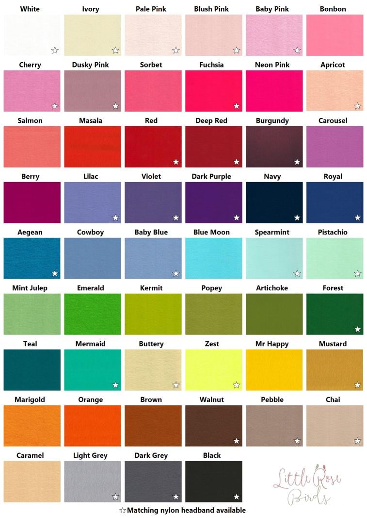 CHOOSE YOUR COLOUR - Medium Felt Rose Pigtail Clips - Choice of 52 Colours