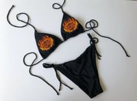 Image 3 of Black Harley Davidson Patch Bikini Set