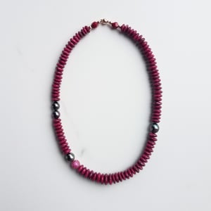 Ruby, Tahitian Pearl, & Pink Sapphire Necklace