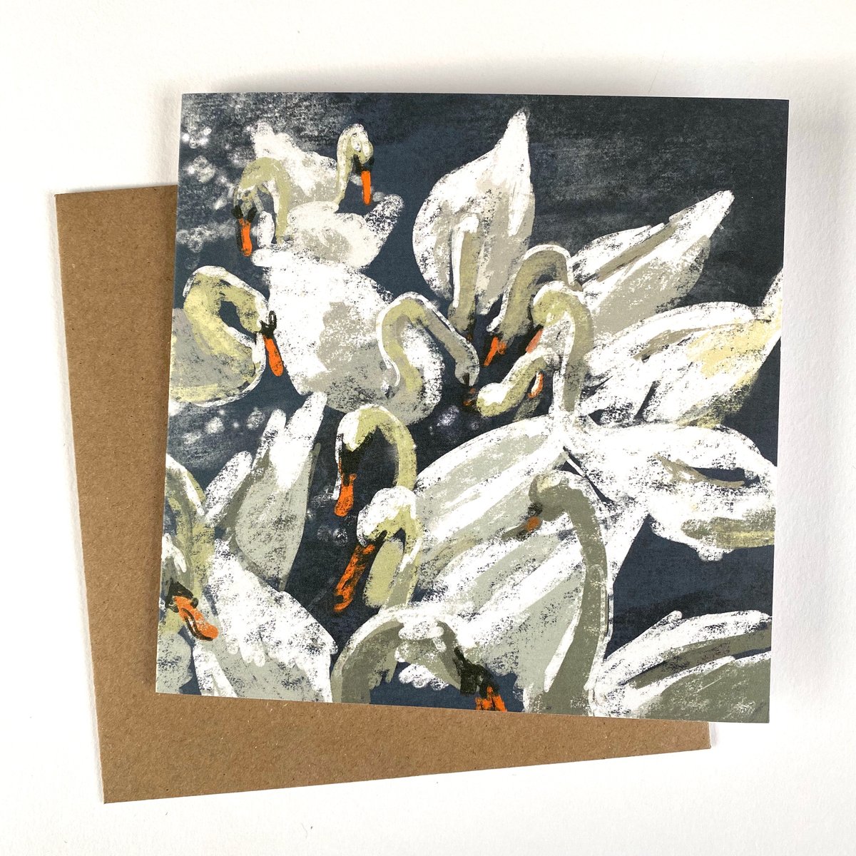 Image of ‘Bevy of Swans’ luxury greetings card (single or multipack)