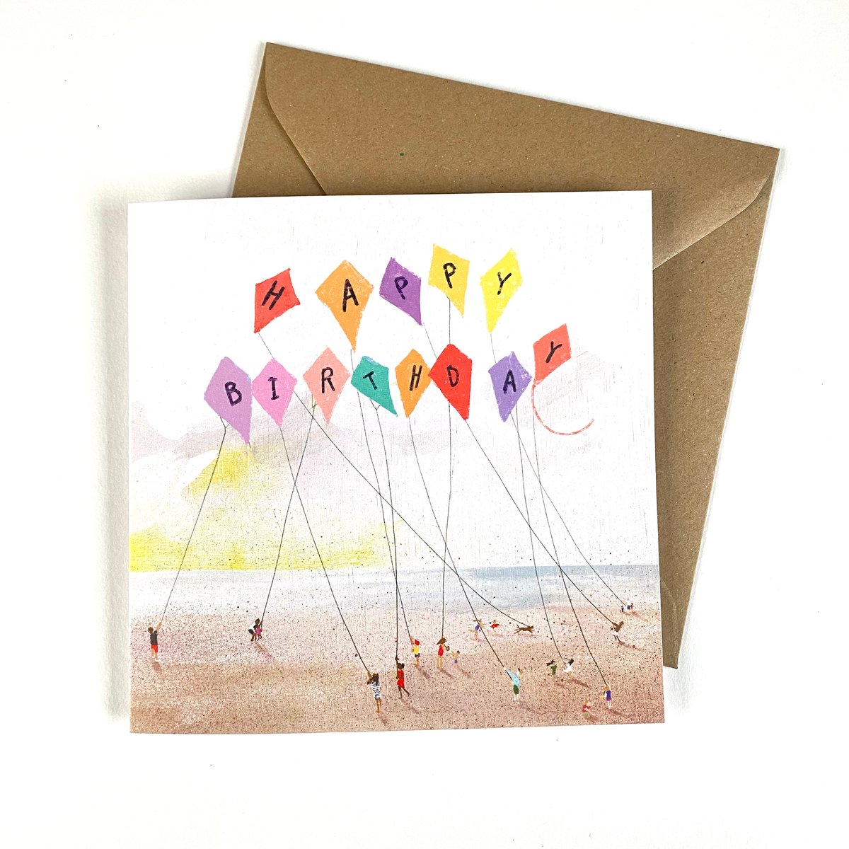 Image of ‘Kites’ luxury greetings card (single of 4 pack)