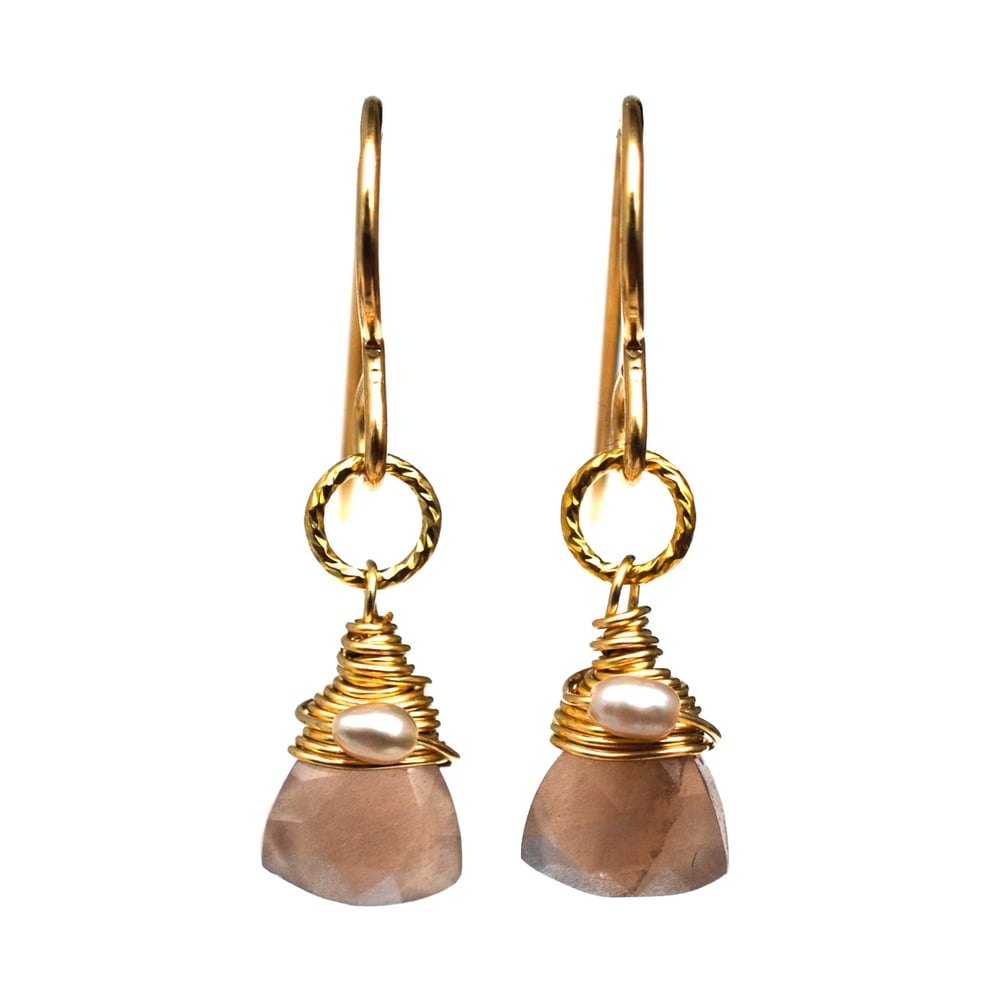 Image of Moku Brown Moonstone Earrings