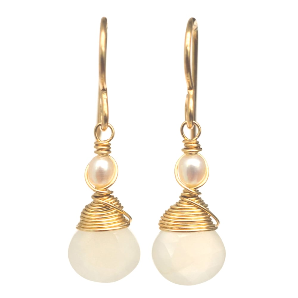 Image of Kea White Moonstone Earrings