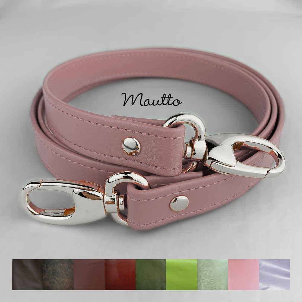 Image of ON SALE! Genuine Leather Bag Strap - 3/4" Wide with Nickel #17B Clips - Choose Length/Leather Color