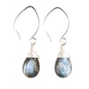 Labradorite Earrings Lotus Ear Wire