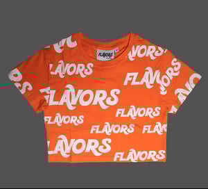 Image of Orange FLAVORS All Over Crop Too