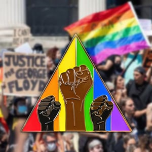 Image of TOGETHER BLM Pride Rainbow Pin 