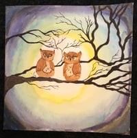 Night Owls. Greeting Card by Twisted Whiskers Art Co.