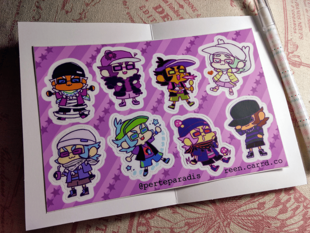 Image of LIMITED purple teeny mzd sticker sheet