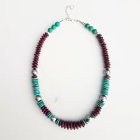 Image 1 of Turquoise, Ruby, & Tahitian Pearl Necklace