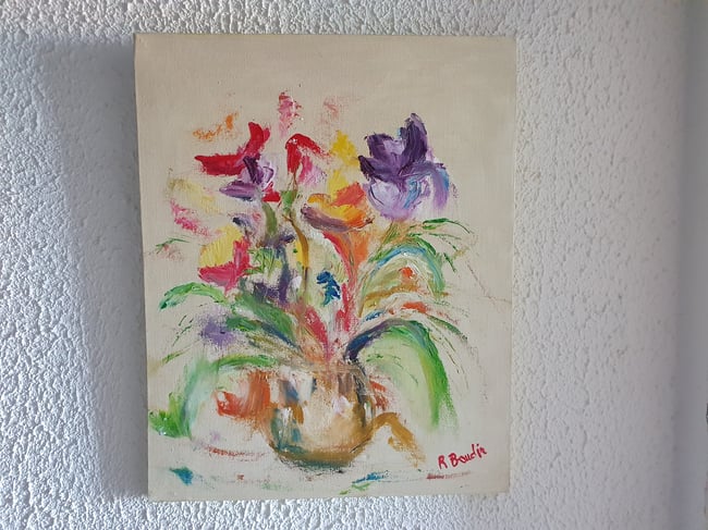 Pot de fleurs en été