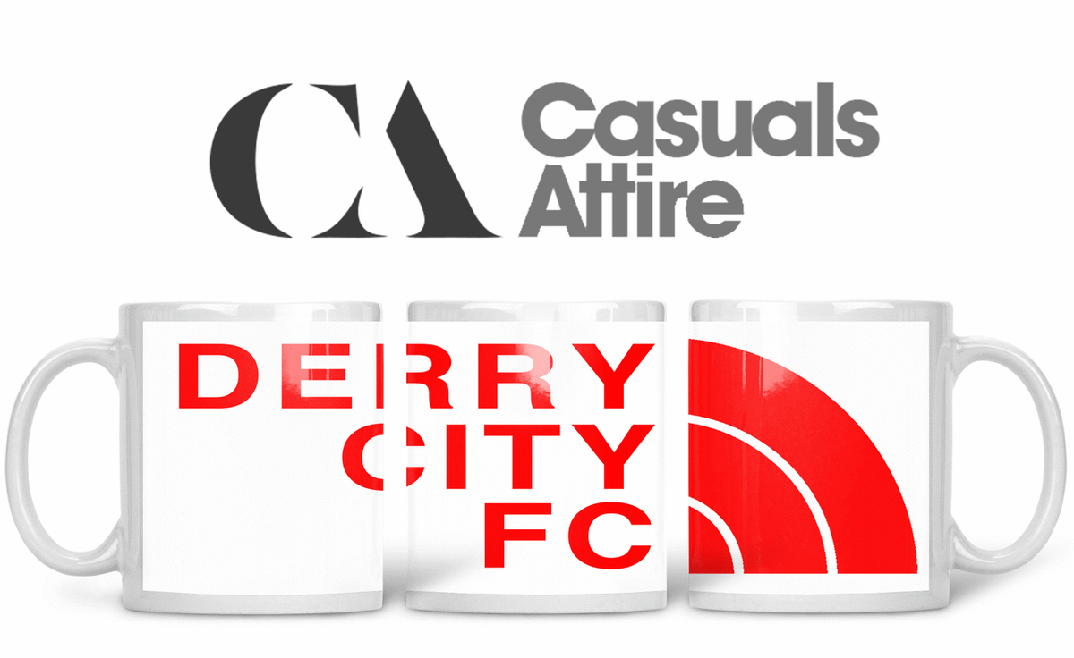 Derry, Football, Casuals, Ultras, Fully Wrapped Mug. Unofficial.