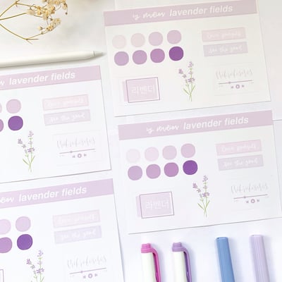 Image of lavender field ; sticker sheet