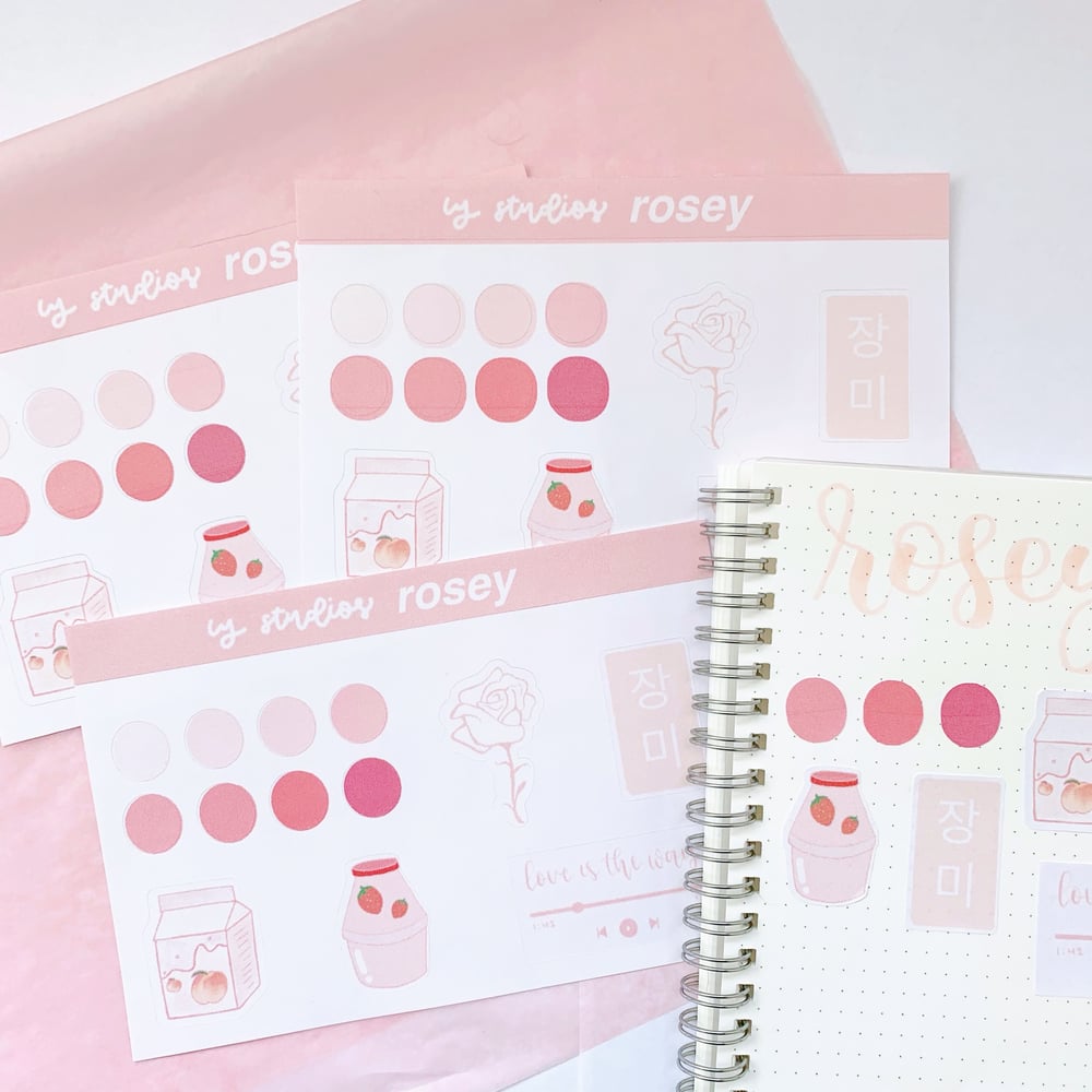 Image of rosey ; sticker sheet