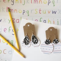 Composition notebook paper inspired teacher earrings