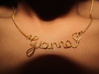 Custom Wire Name Necklace With Heart