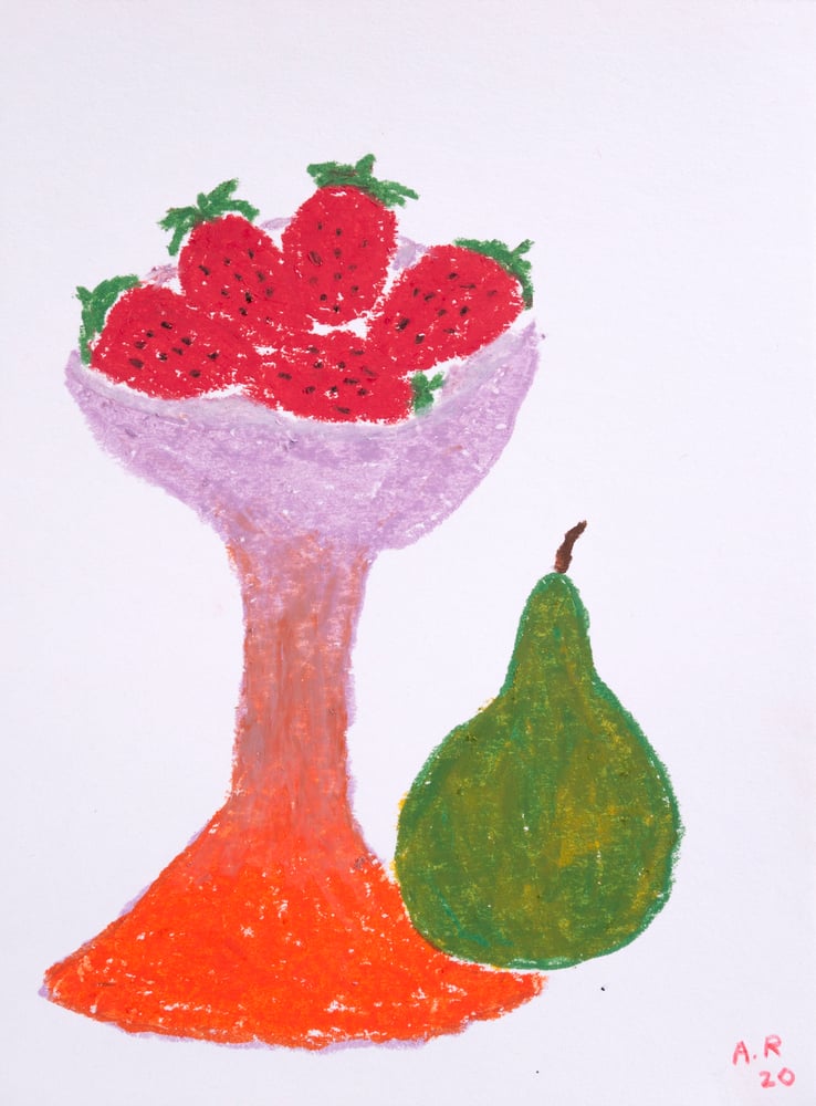Image of Still Life - Ceramic with Stawberries and Pear