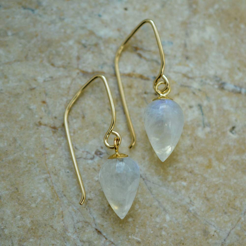 Image of Rainbow Moonstone Acorn Earrings