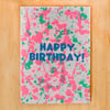 Birthday Splatter Neon Greeting Card