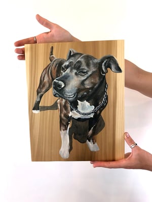 12”x14” Custom Pet Portrait on Wood