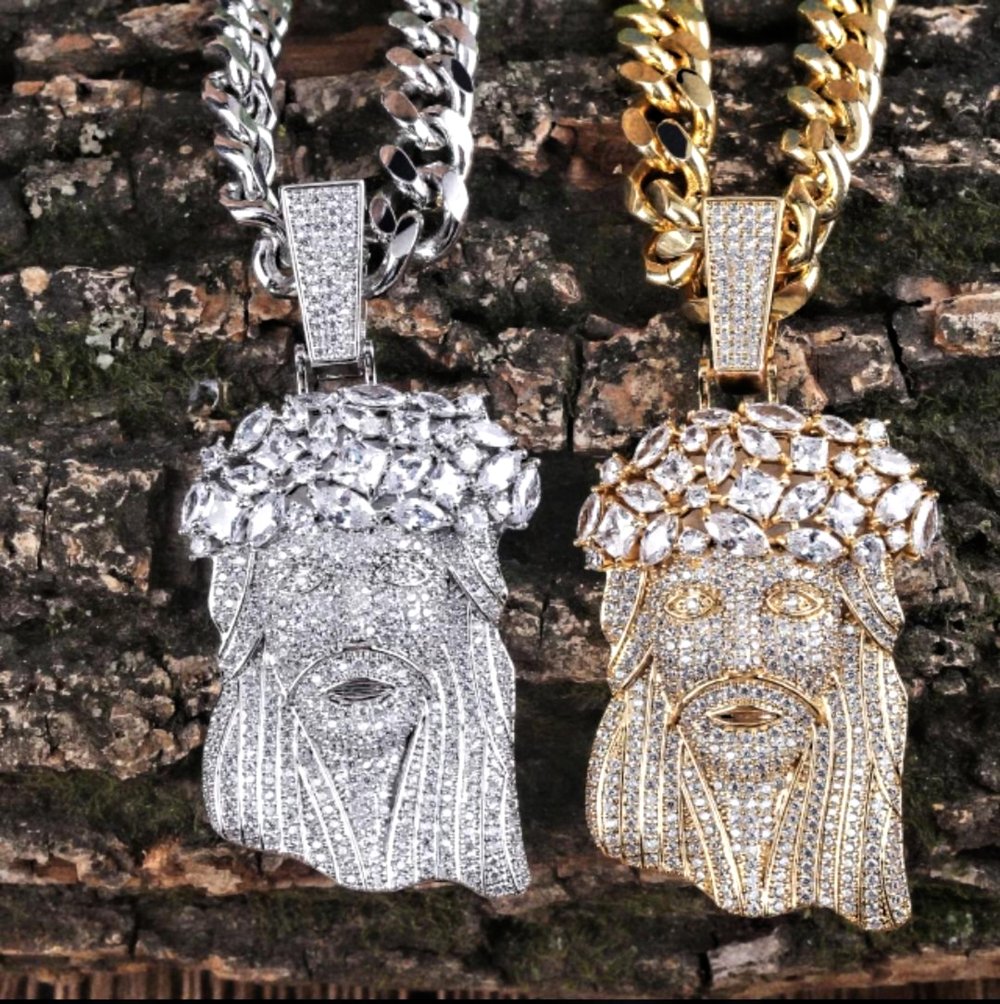 Image of DIAMOND JESUS PENDANT 