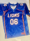 MENS FLO MO FOOTBALL  JERSEY . LOWERED NUMBER ON THE BACK TO ADD NAME IN BETWEEN 