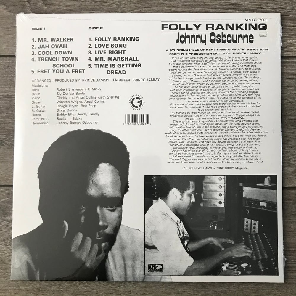 Image of Johnny Osbourne - Folly Ranking Vinyl LP