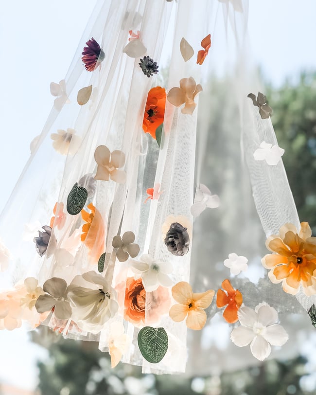 Orange Wildflower Veil