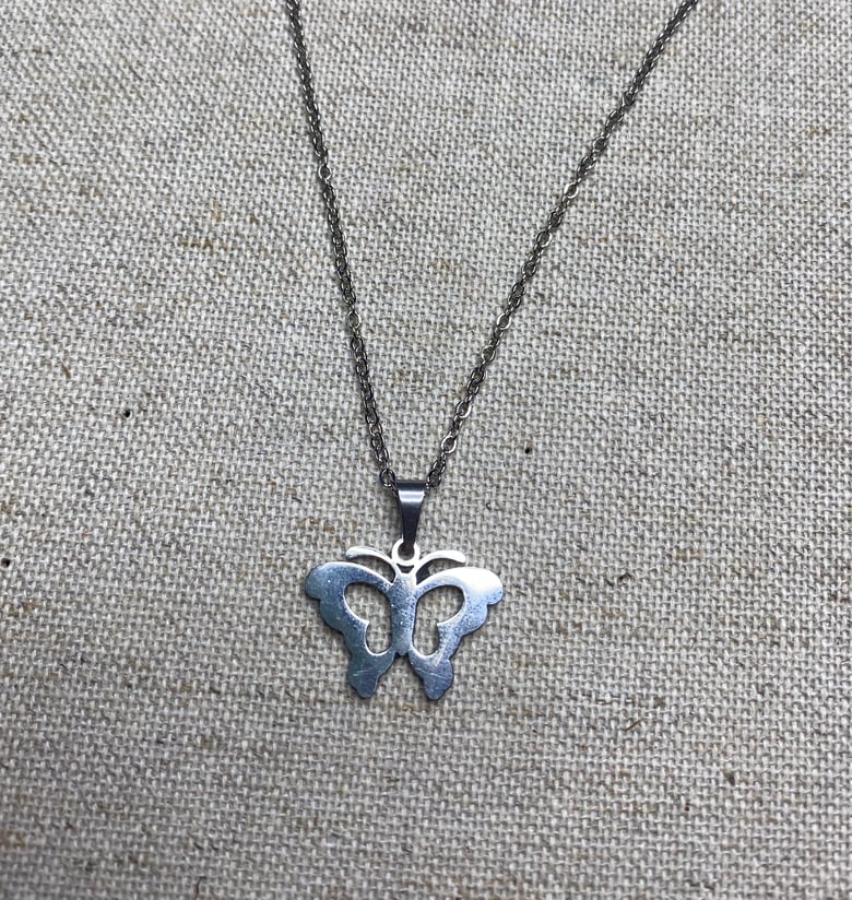 Image of Stainless Steel Butterfly Necklace