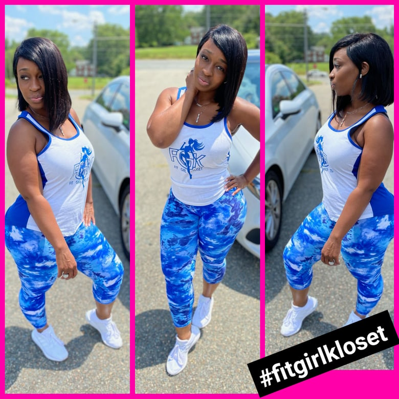 Image of Royal Blue/White Leggings 